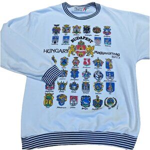 VTG 90s Budapest Hungary Coat of Arms Sweatshirt Women's Size S Souvenir